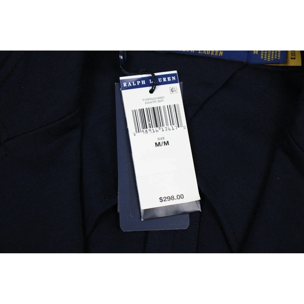 Polo Ralph Lauren Blazer Mens Medium Navy Blue Knit Sport Coat Jacket Casual